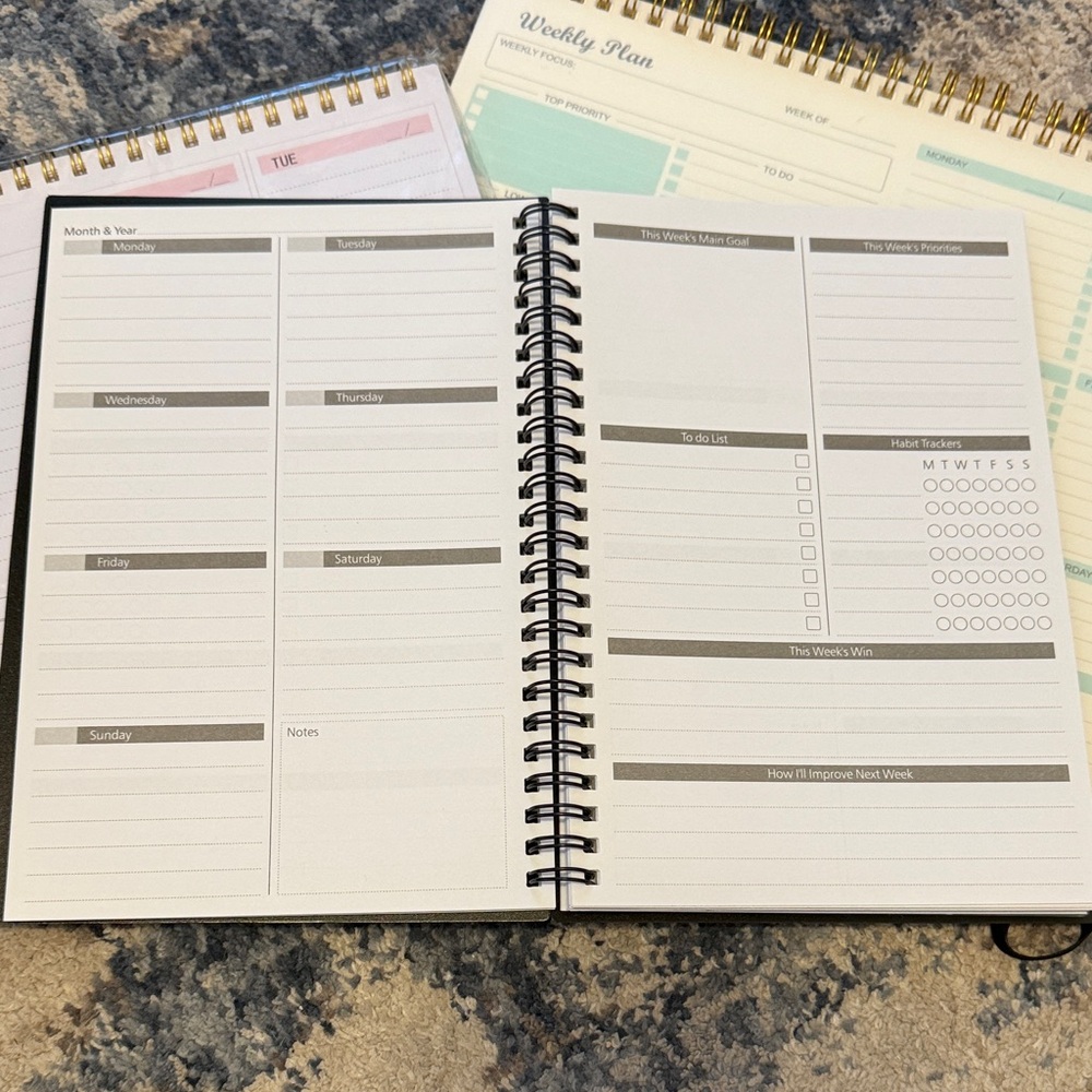 3 Blank Weekly Planners - Non-Dated 3 FOR ONE Price